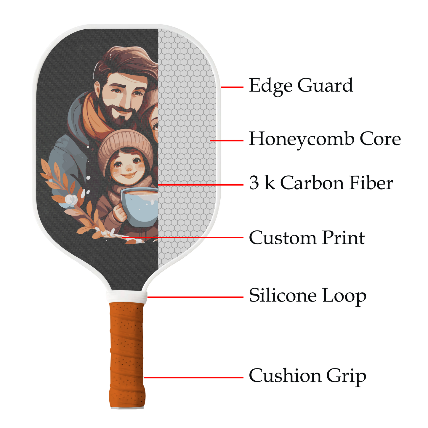 Custom Pickleball Paddle | Gift Idea | Carbon Fiber