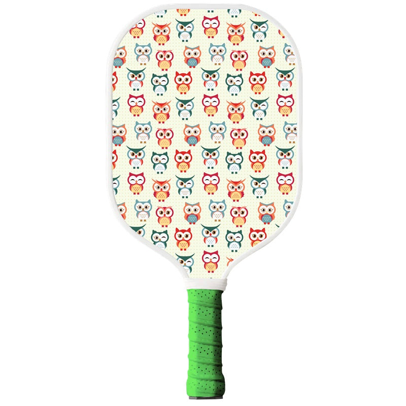 Custom pickleball paddle gift with colorful bird illustration design