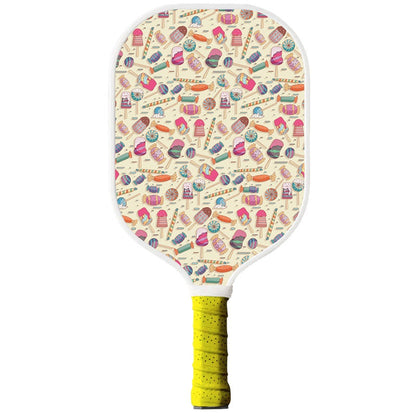 Custom pickleball paddle gift with colorful candy pattern design
