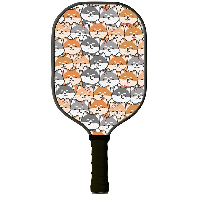 Custom pickleball paddle gift featuring a Shiba Inu dog photo design